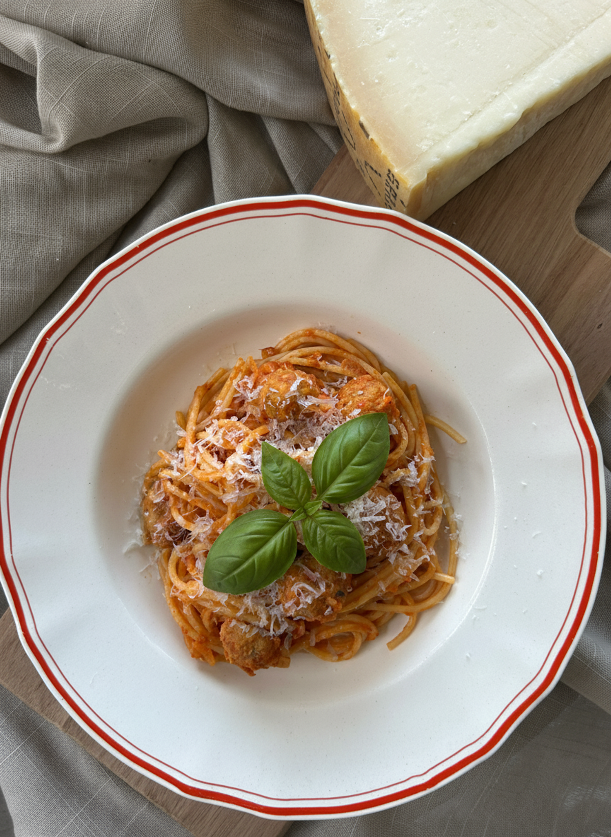 Pasta with Mascarpone and Meatballs