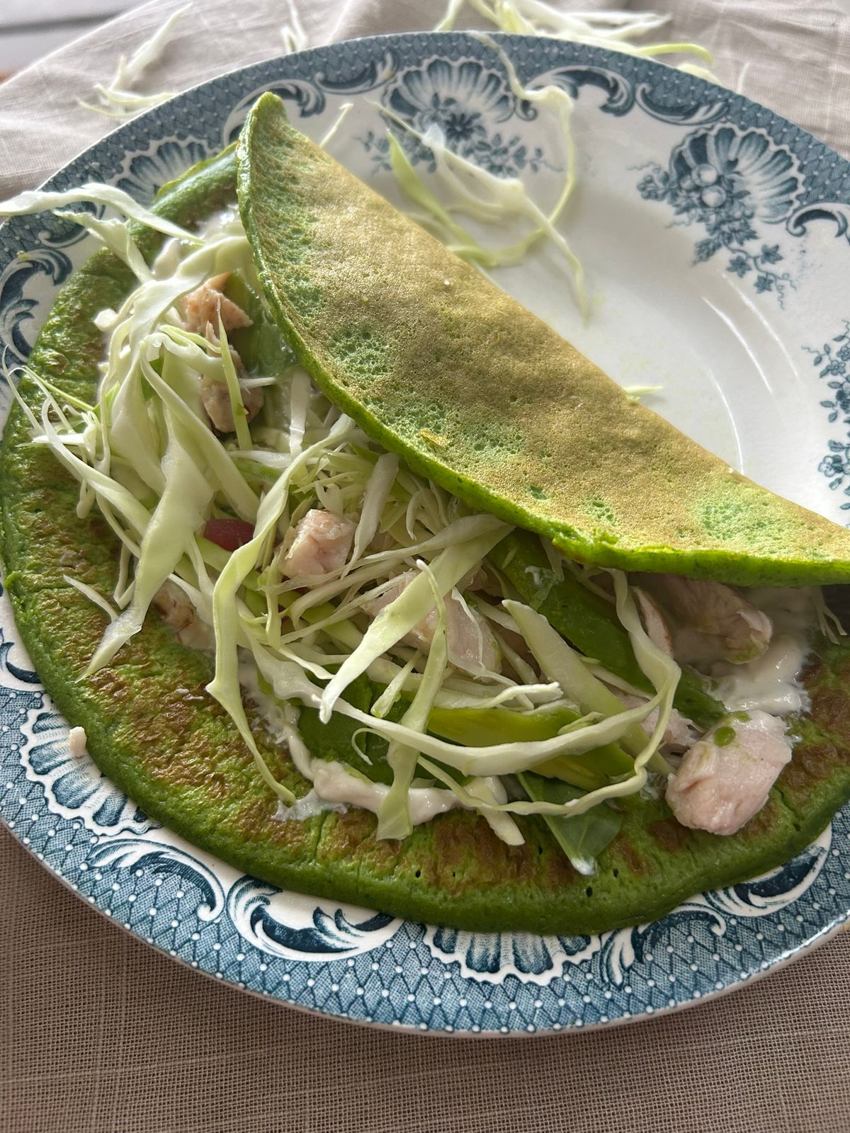 Spinach Pancakes with Chicken