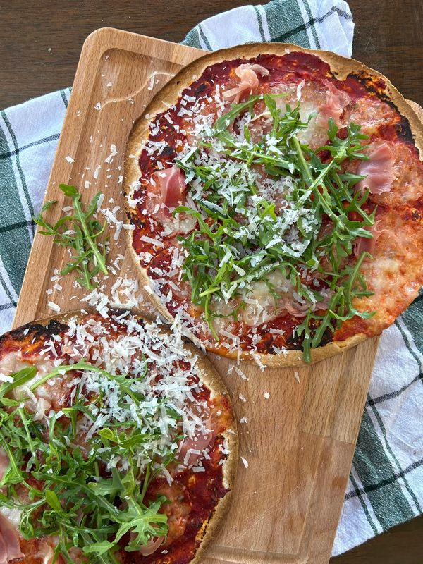 Tortilla Pizza with Serrano Ham
