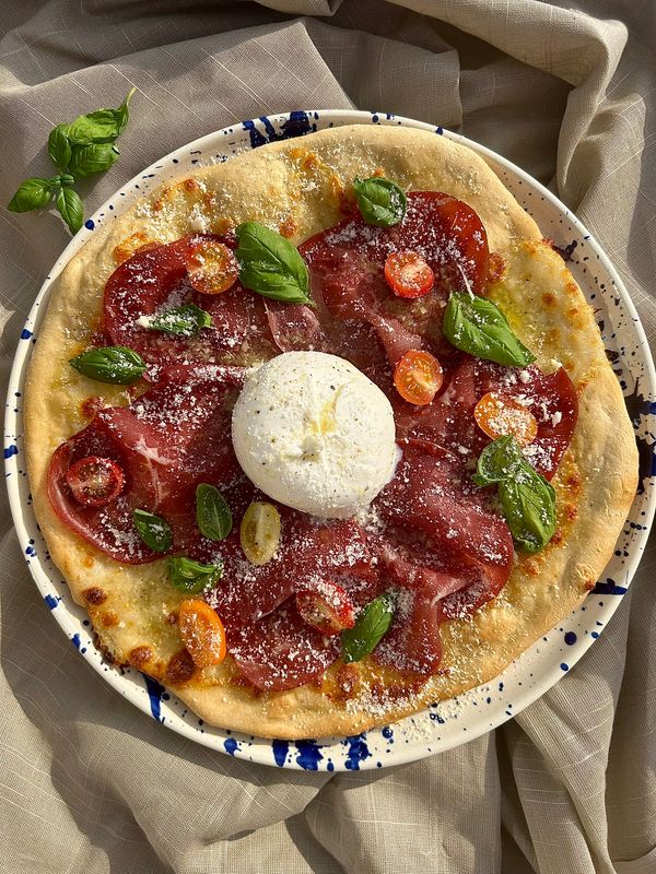 Pizza with Bresaola and Burrata