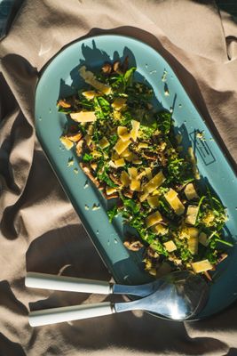 Mushroom Salad with Spinach and Parmesan